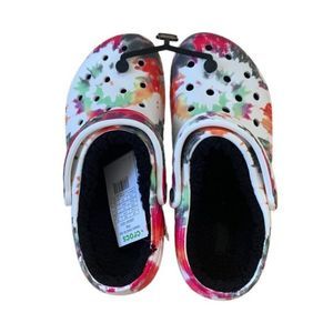 New Crocs Classic Lined Tie Dye Clog Size 9